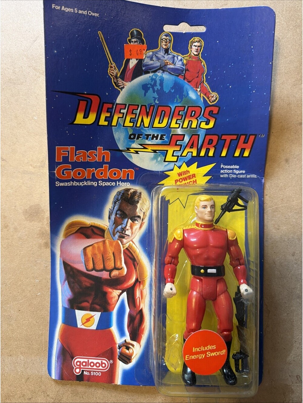1985 Vintage DEFENDERS OF THE EARTH Flash Gordon Action Figure Sealed Gallob